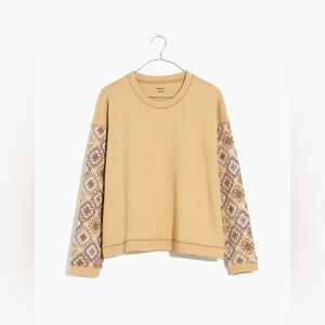 Madewell | Quilted-Sleeve (Re)sourced Cotton Swing Sweatshirt